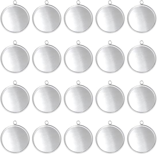 Resin Art Diy - 20 Pieces Stainless Steel Round Bezel
