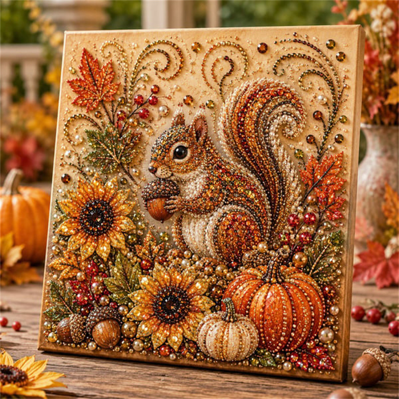 Resin Art With Flowers - Autumn Diamond Pearl Painting Kit Fall
