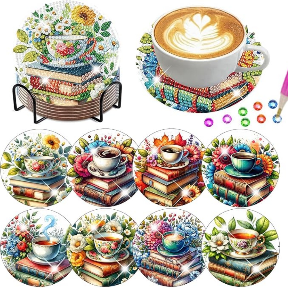 Resin Art Guide Book - 8PCS/DIY Diamond Art Painting Coasters with