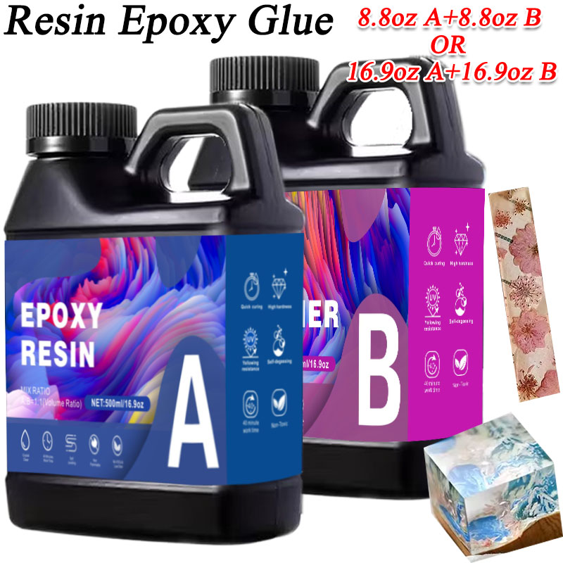 Resin Art Table - 17.6oz/33.8oz AB Resin Epoxy Glue UV