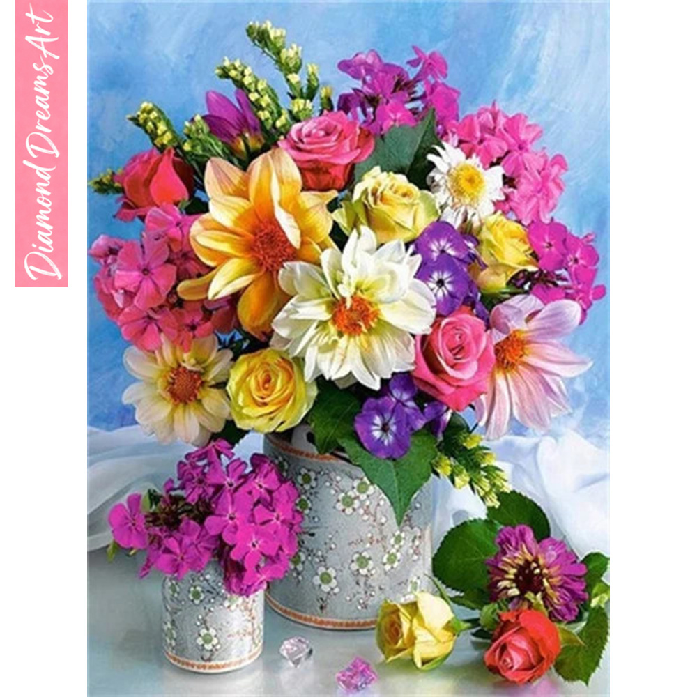 Resin Art And Craft - Full Diamond Mosaic Flower 5D Diamond