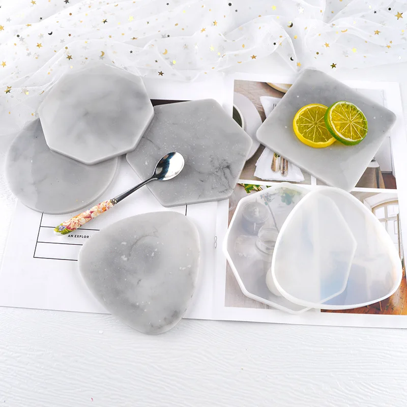 Resin Art Table - Multi-style Geometric Coaster Mold Triangle Round