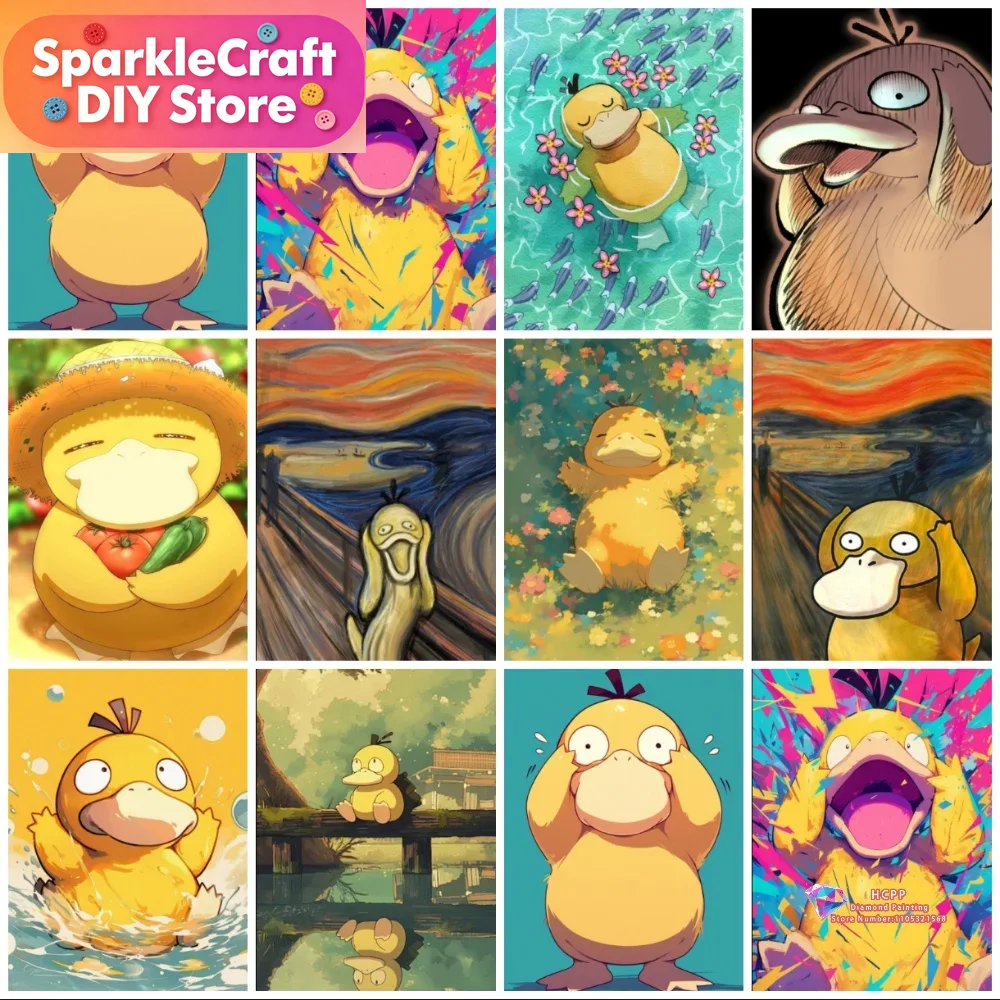 Resin Art For Beginners - 1pc frameless Psyduck Cartoon 5D Diamond