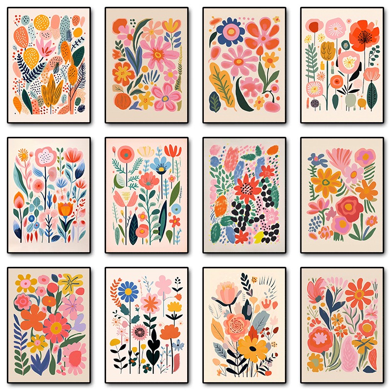 Resin Art With Flowers - Vintage Mid Century Floral Illustration Posters