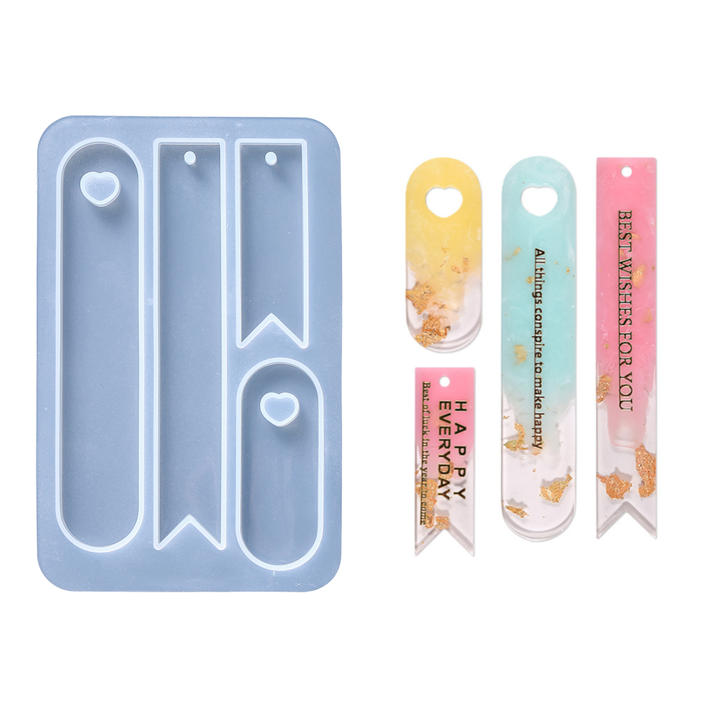 Resin Art Guide Book - Oval Bookmark Silicone Mold Heart Bookmark