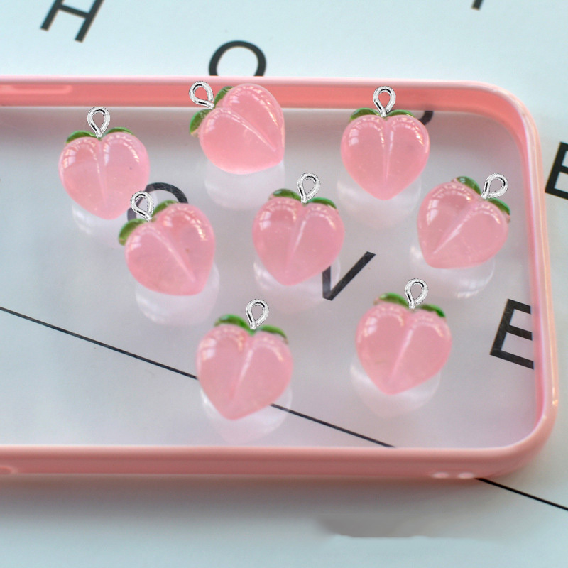 10Pcs New Transparent Peach Fl - Resin Art Keychain review and price