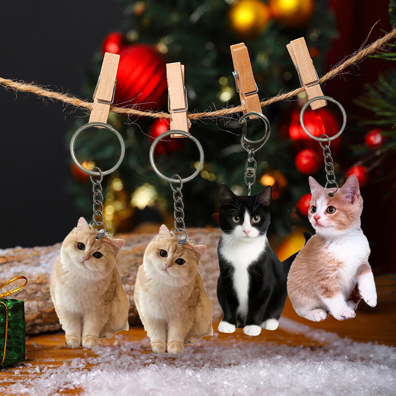 Black And White Cat Keychain 2 - Resin Art Keychain Design review and price