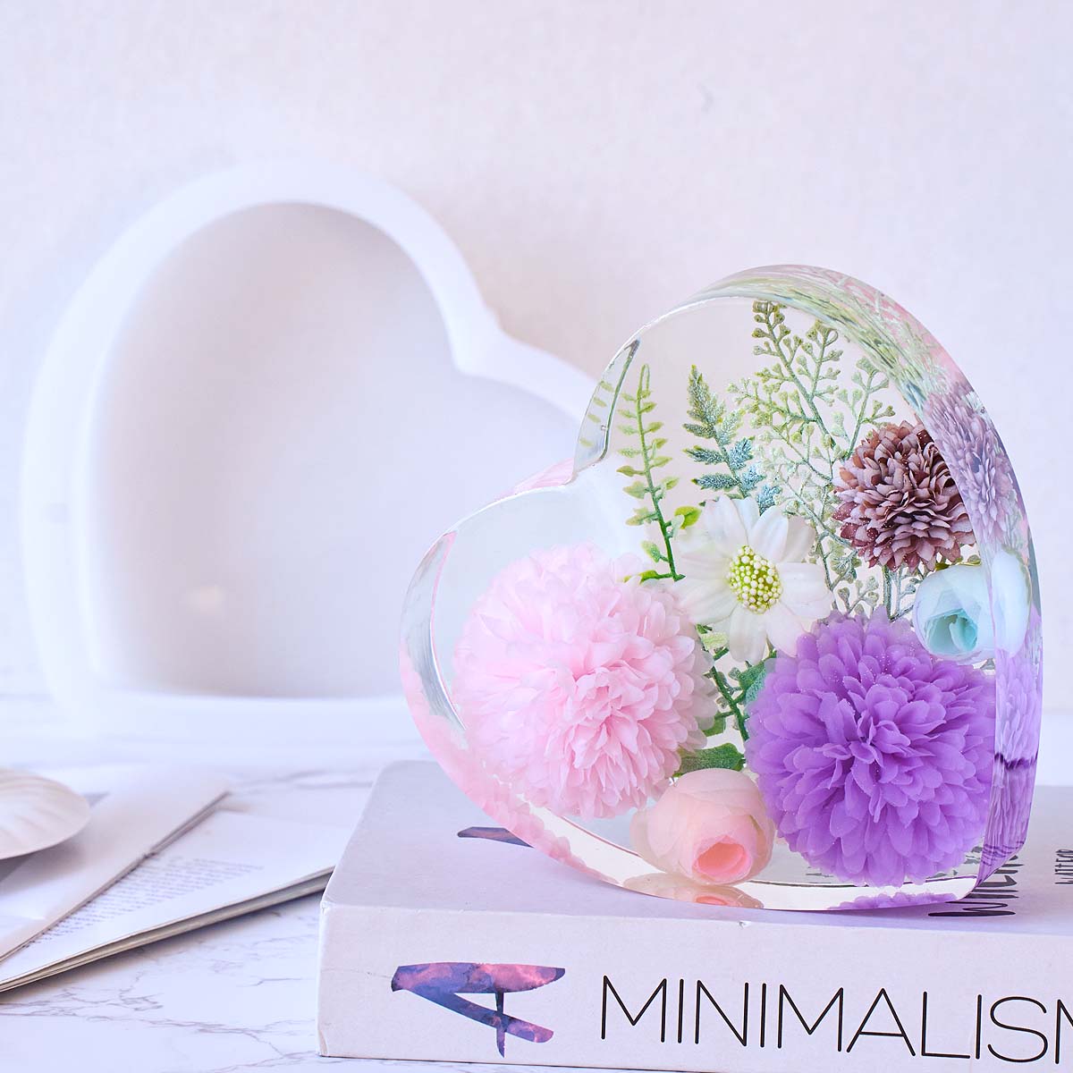Heart Hexagon Ornament Bookend - Resin Art Stone review and price