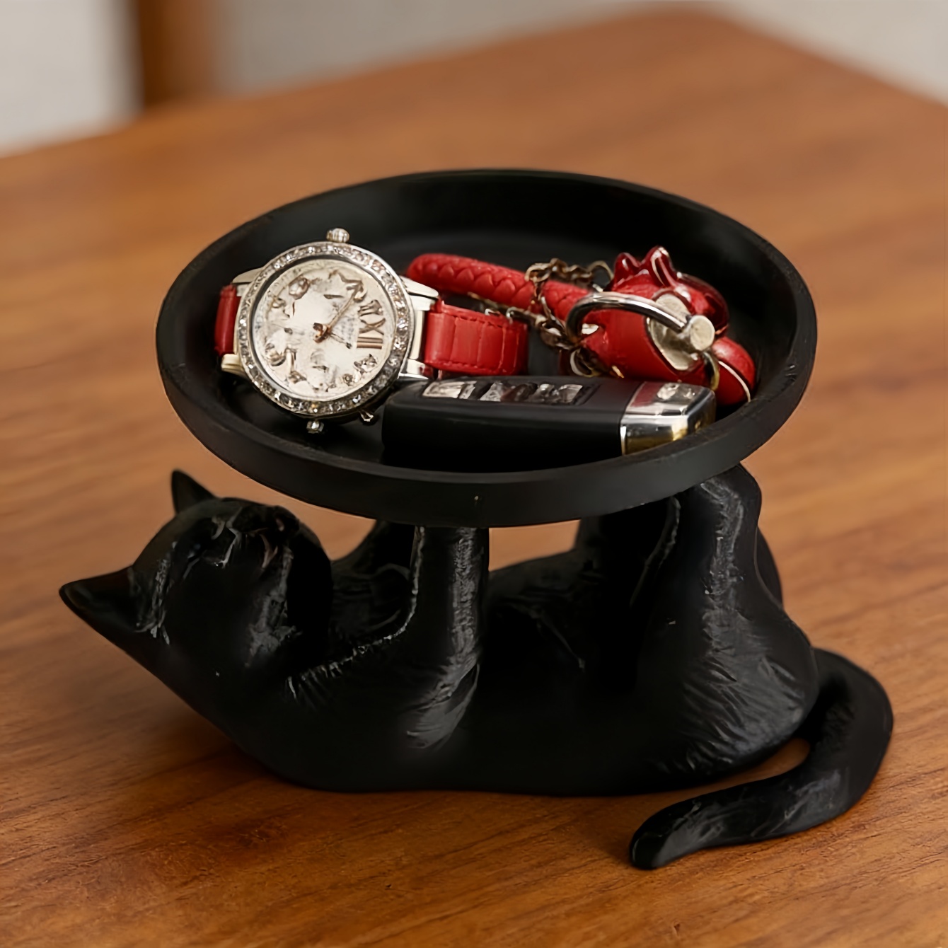 1Pc Resin Cat Statue with Tray - Resin Art Table review and price