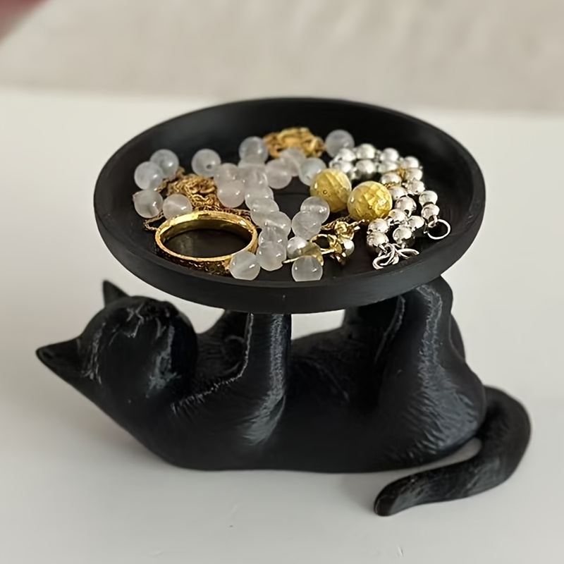 1Pc Resin Cat Statue with Tray - Resin Art Table review and price