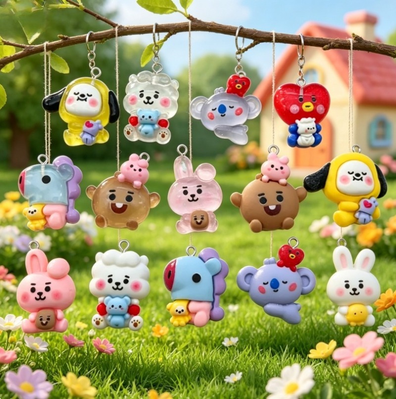 7pcs BT21 Resin Cartoon Charm  - Resin Art And Craft review and price