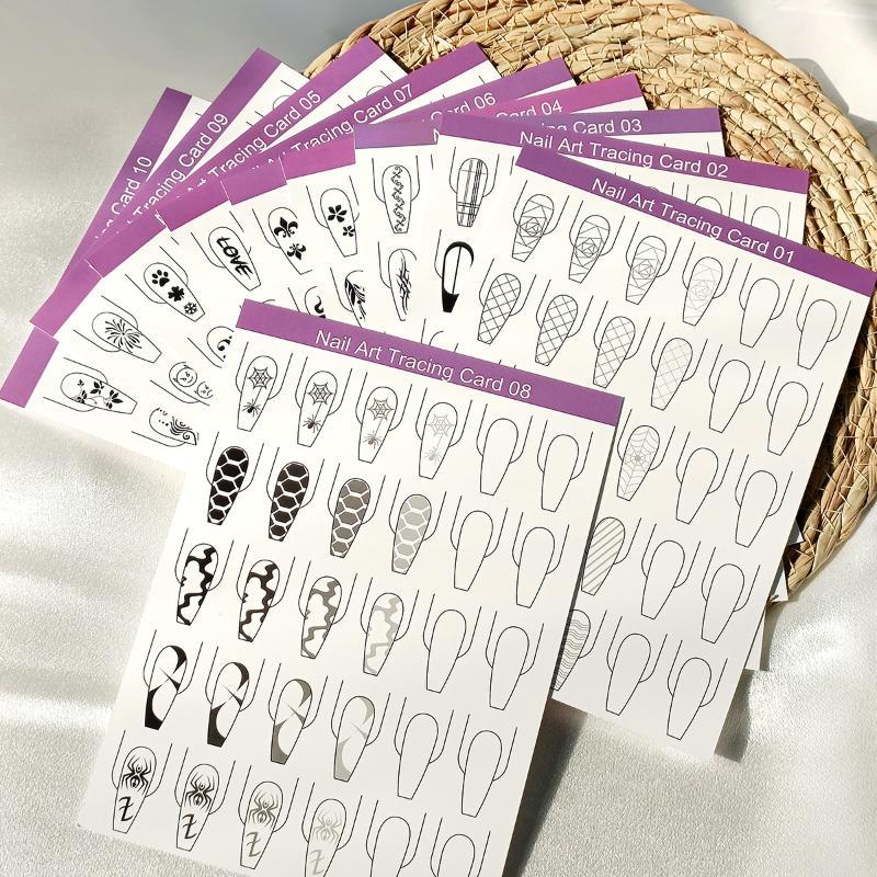 10pcs Nail Art Lines Practice  - Resin Art Guide Book review and price
