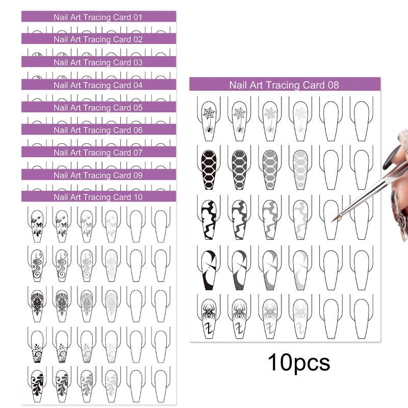 10pcs Nail Art Lines Practice  - Resin Art Guide Book review and price