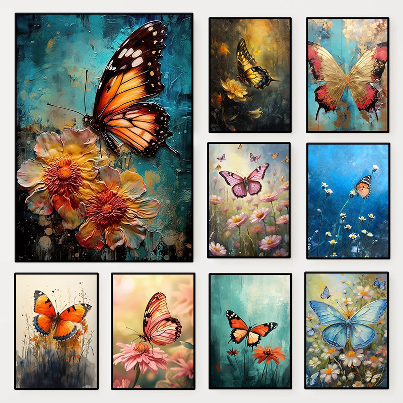 Floral Butterfly Poster Colorf - Resin Art With Flowers review and price