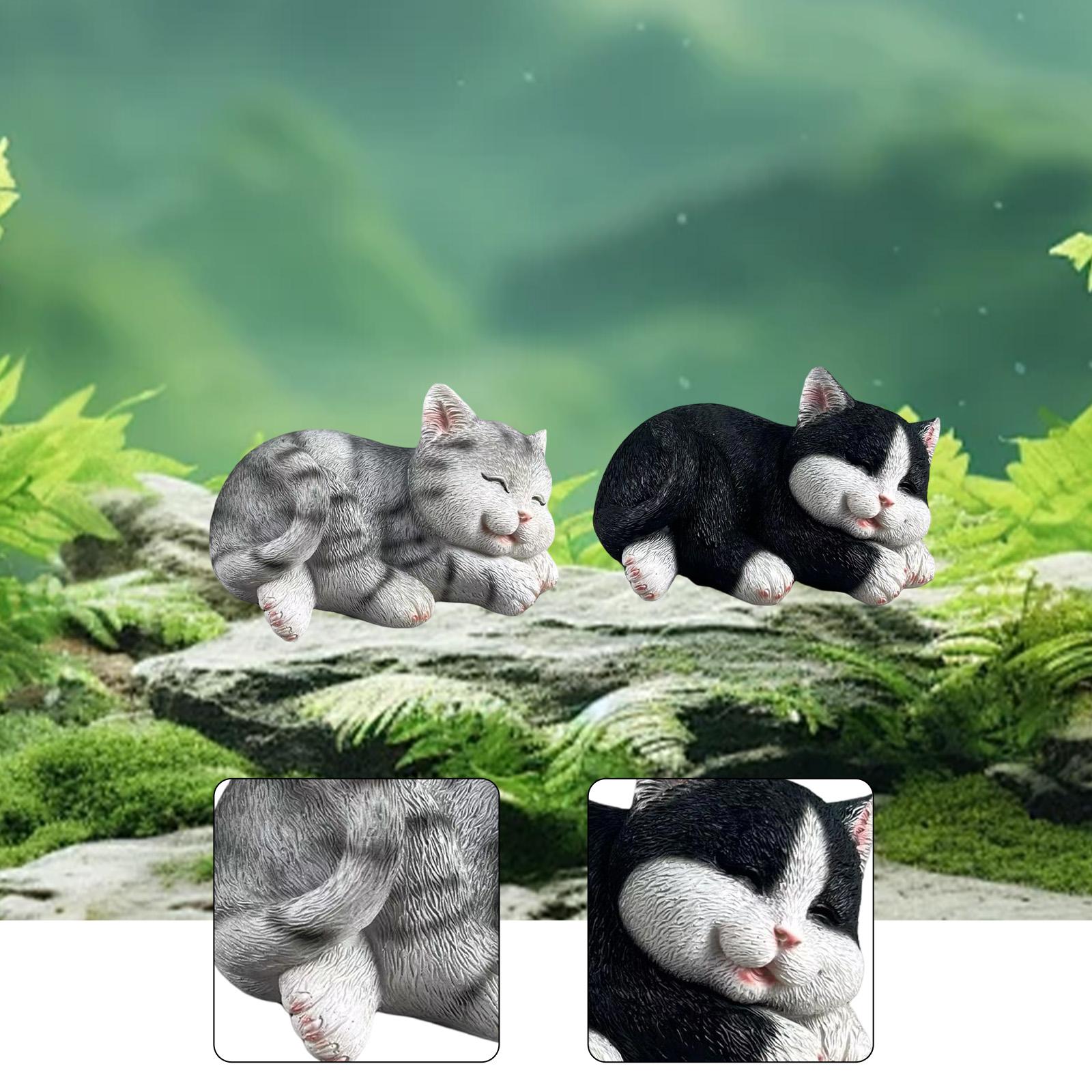 Cat Figurine Garden Statue Cre - Resin Art Table review and price