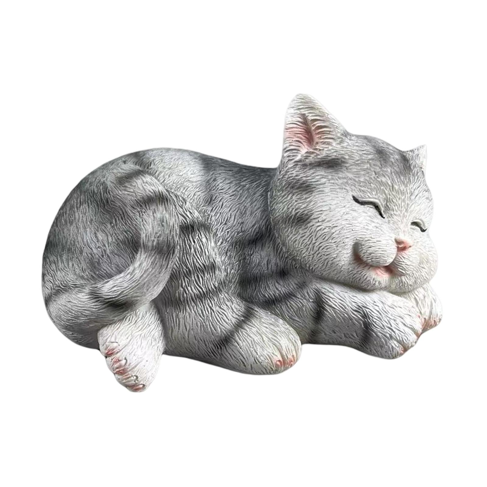 Cat Figurine Garden Statue Cre - Resin Art Table review and price