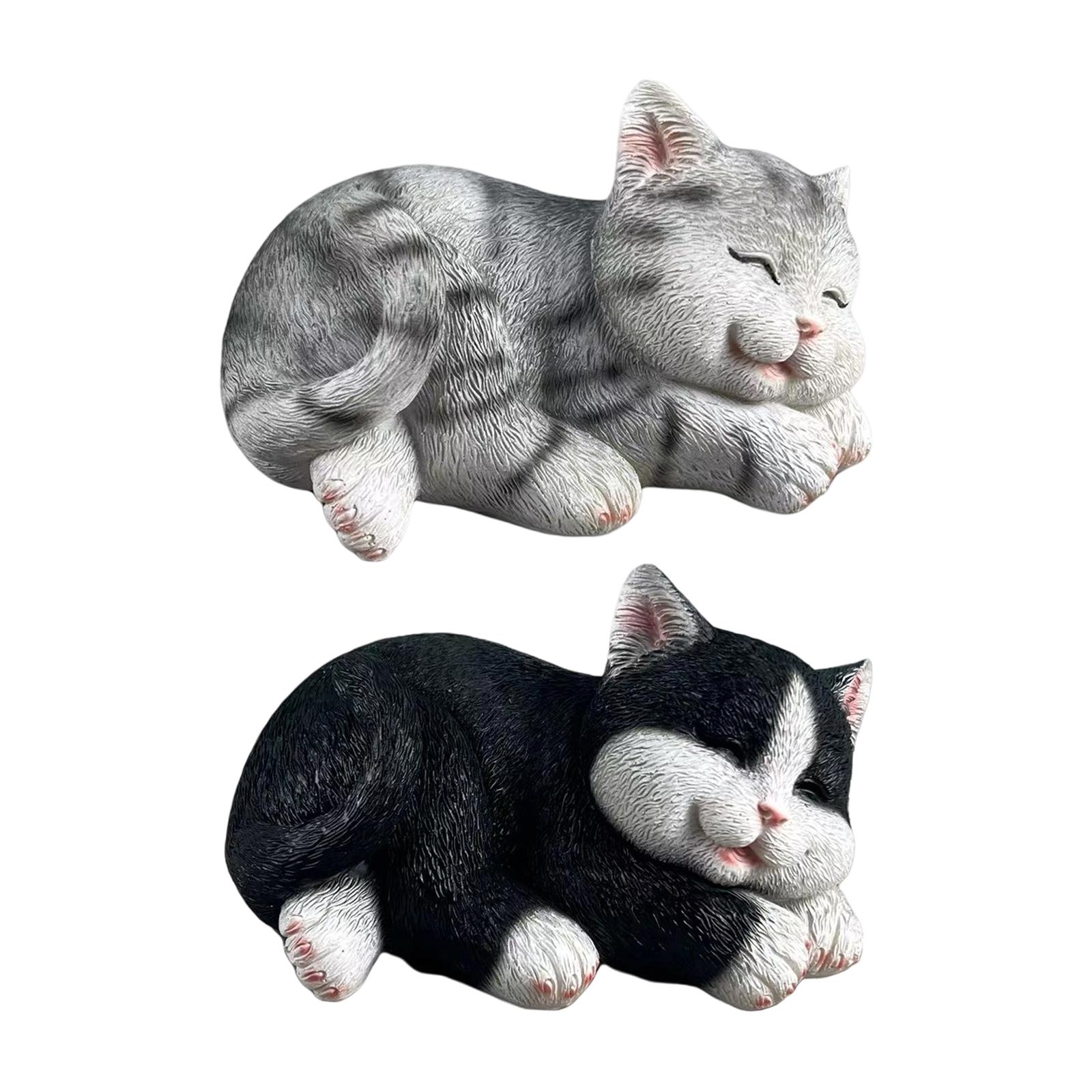 Cat Figurine Garden Statue Cre - Resin Art Table review and price